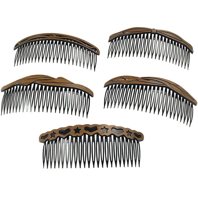 Retro fashion hair comb with decorative vintage design and fine teeth for styling hair