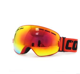 Spherical double-layer anti-fog glasses with clear protective lenses and a lightweight frame