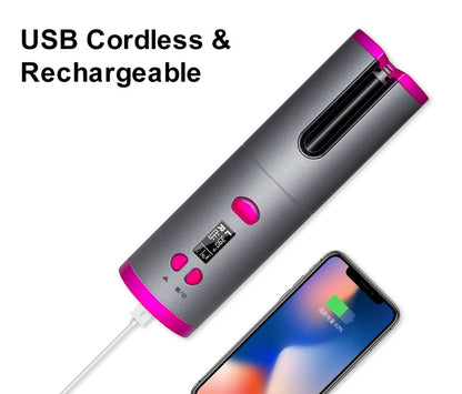 USB wireless multifunctional curling iron curler in a compact design