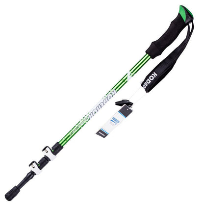 Aluminum alloy trekking pole with straight handle, silver finish