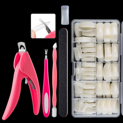 500 French nails close-up in a variety of classic French manicure styles