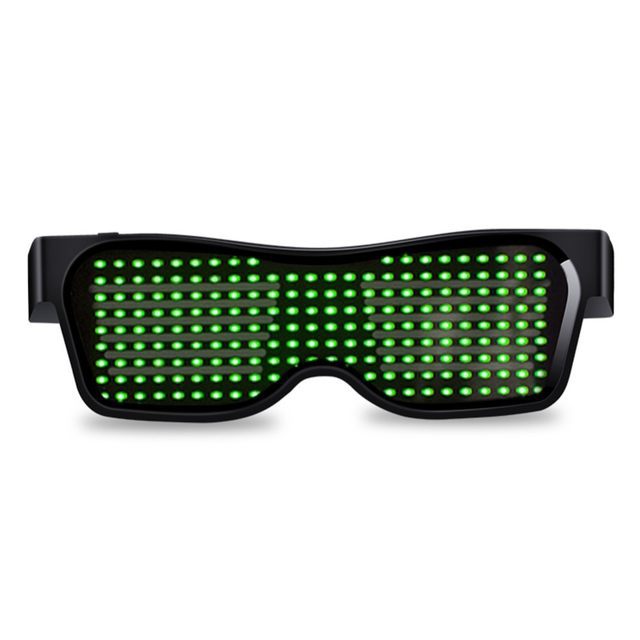 Multicolor party LED glasses with dynamic flashing lights and transparent frames