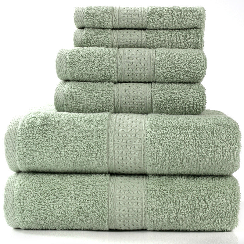 Cotton absorbent towel set, available in 3-piece and 6-piece options