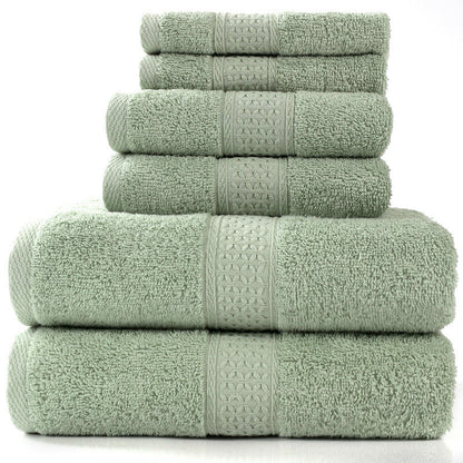Cotton absorbent towel set, available in 3-piece and 6-piece options
