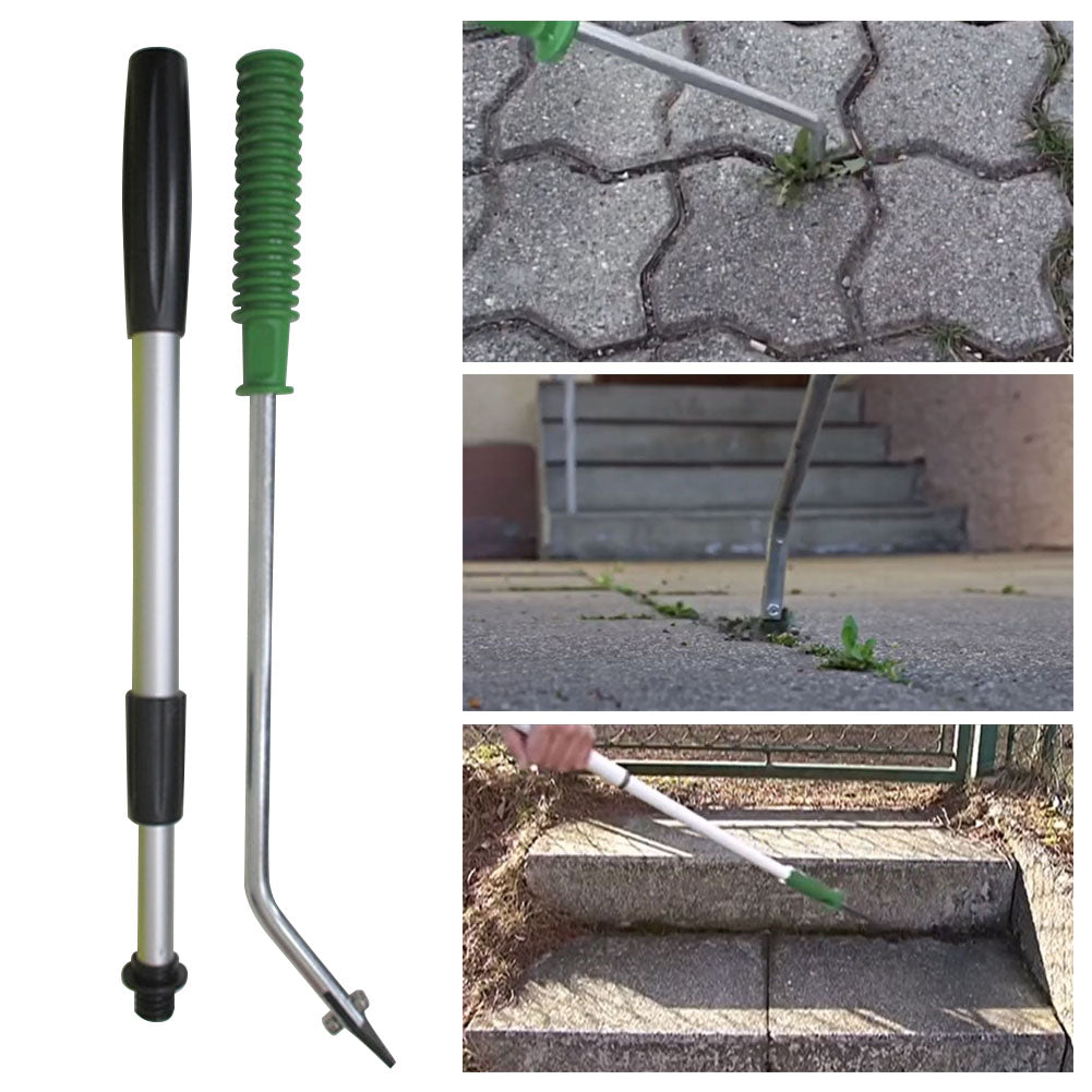 Road gap weeding hook for removing weeds from pavement cracks, simple artifact tool shown.