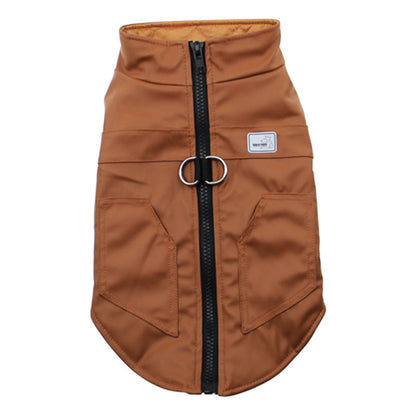 Winter pets keep warm vest for dogs and cats, cozy pet clothing shown in close-up