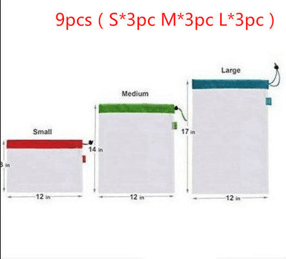 Fruit and vegetable multi-functional splicing beam mouth mesh bag set