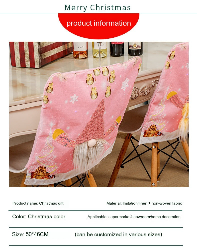 Christmas decorations chair cover by My Store with festive holiday design on a dining chair