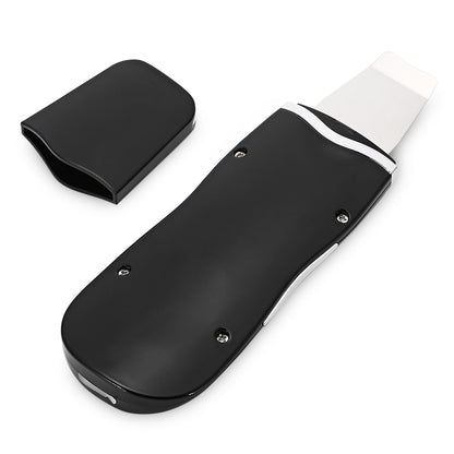 Blackhead suction device for liposuction, shown in black with electric vacuum nozzle and skincare attachment