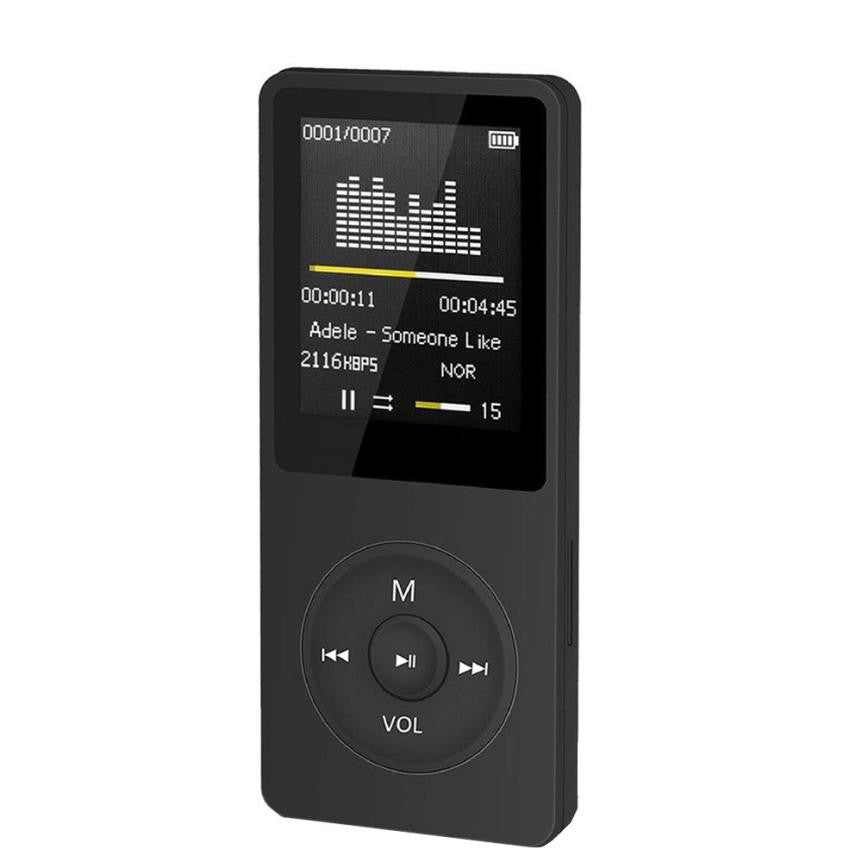 Portable MP3 player by My Store with compact design and controls visible.