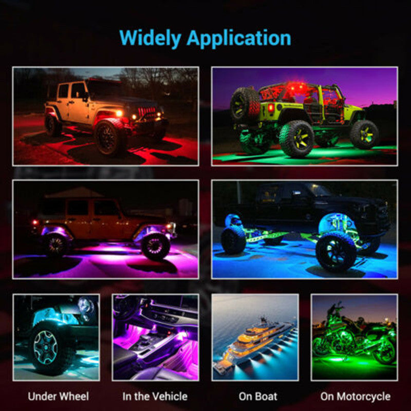 Automobile and motorcycle APP control decorative lights with colorful LED glow my store