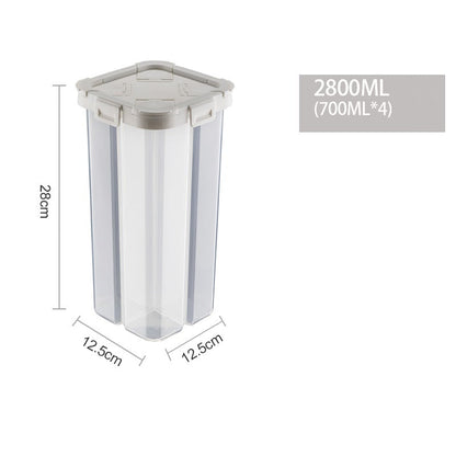 Whole grain storage box with clear lid and compact design for pantry organization