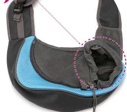 Pet backpack carrier with padded straps and mesh ventilation for small pets