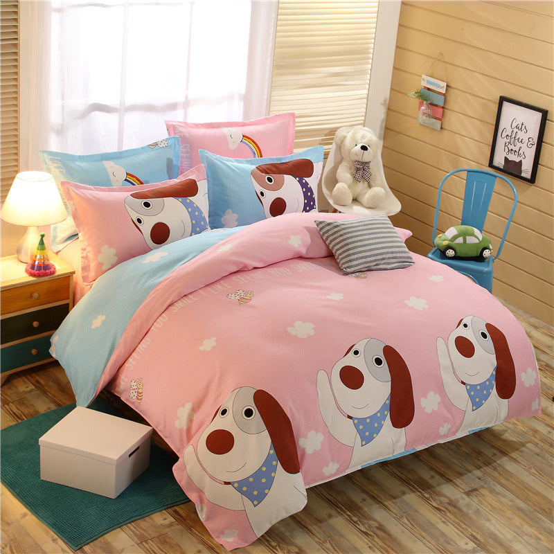 Cashmere cotton bedding set in soft neutral tones, shown neatly arranged on a bed
