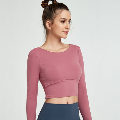 Ava seamless ribbed legging in soft pink, showing the full-length textured design