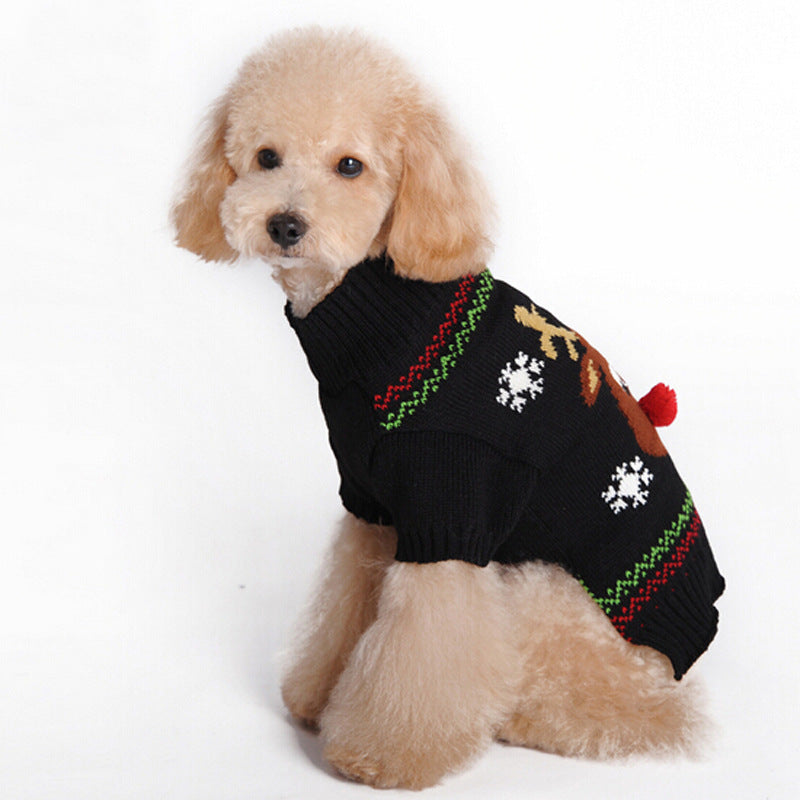 Christmas pet sweater for dogs and cats in festive holiday colors and patterns