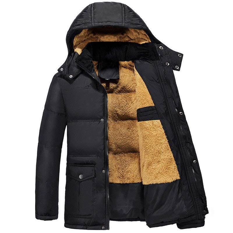 Men’s winter velvet padded jacket in a warm, quilted design