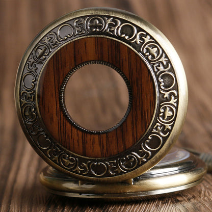Manual mechanical pocket watch with classic design and visible winding mechanism_超碰