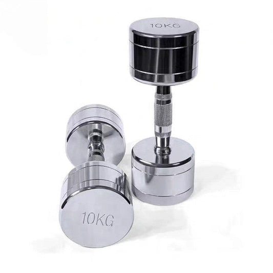 Pure steel electroplated dumbbell for home fitness and gym equipment, shown on a plain background