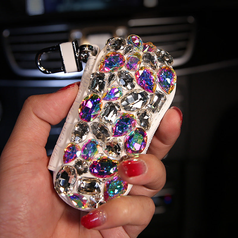 Korea cute car key protective case in a fashionable design, shown in pink with a compact key fob cover shape