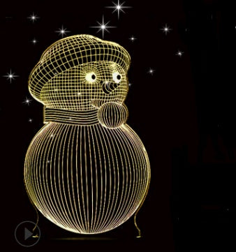Colorful 3D LED owl night light table lamp with touch control