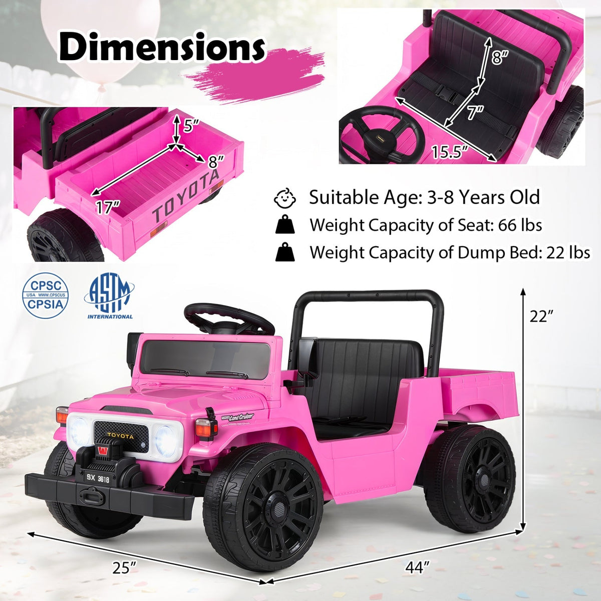 12V electric ride-on toy truck with dump bed and remote control, featuring GBruno Store branding and realistic design.