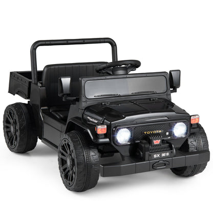 12V electric ride-on truck with dump bed and remote control, featuring durable construction and realistic design from GBruno Store.