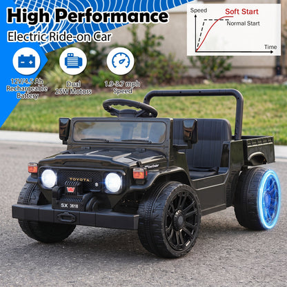 12V electric ride-on truck with dump bed and remote control, designed for kids, by GBruno Store.