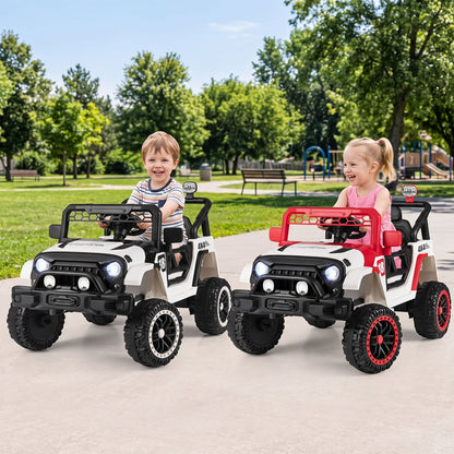 12V kids ride-on truck by GBruno Store with remote control and three-speed options, featuring realistic truck design.