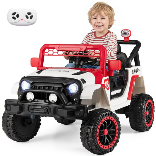 12V kids ride-on truck by GBruno Store with remote control and three speed settings, featuring a realistic design and sturdy construction.
