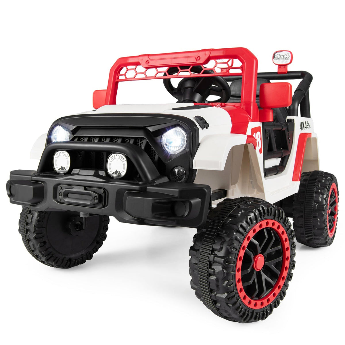 12V kids ride-on truck by GBruno Store with remote control and three-speed settings, designed for young children to drive and enjoy.