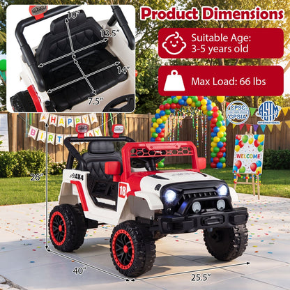 12V kids ride-on truck by GBruno Store with remote control and three-speed settings, featuring a sturdy design for children.