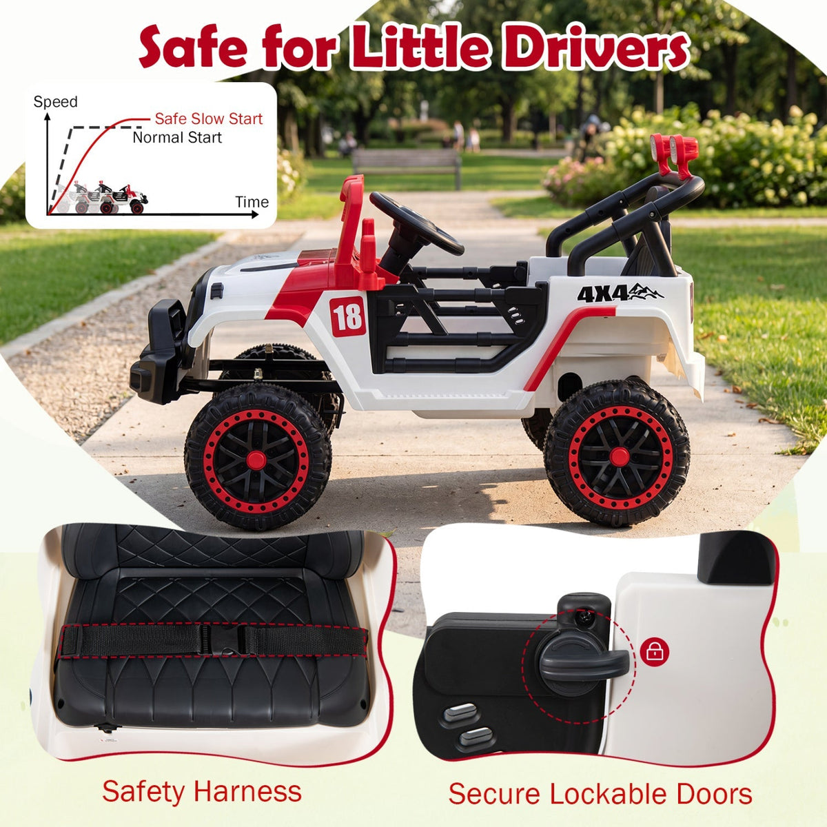 12V kids ride-on truck by GBruno Store with remote control and three-speed settings, designed for children to enjoy outdoor play.
