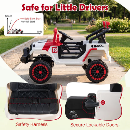 12V kids ride-on truck by GBruno Store with remote control and three-speed settings, designed for children to enjoy outdoor play.