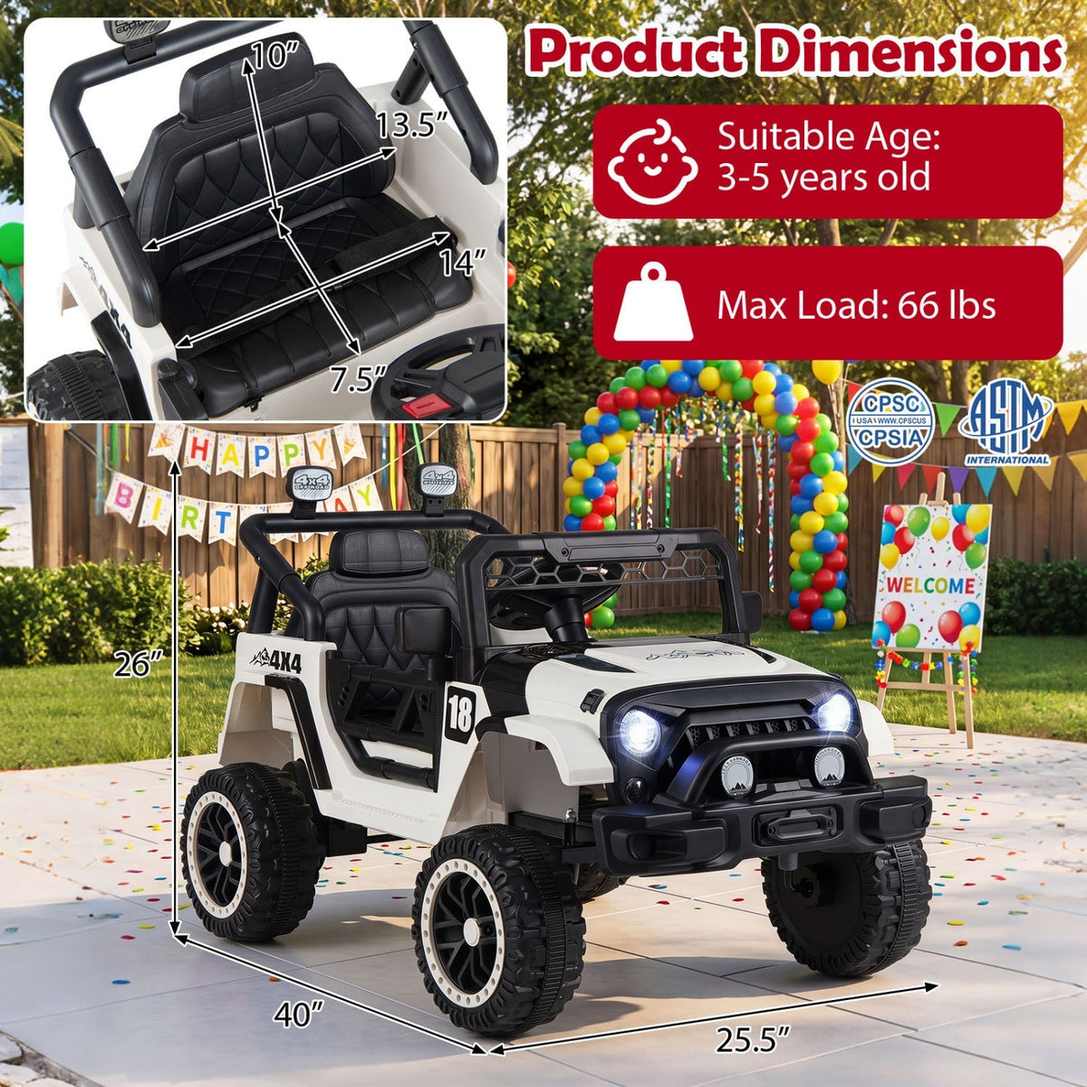 12V kids ride-on truck by GBruno Store with remote control and three-speed options, featuring realistic truck design and durable wheels.