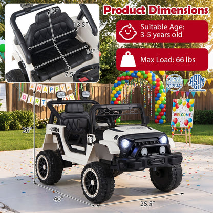 12V kids ride-on truck by GBruno Store with remote control and three-speed options, featuring realistic truck design and durable wheels.