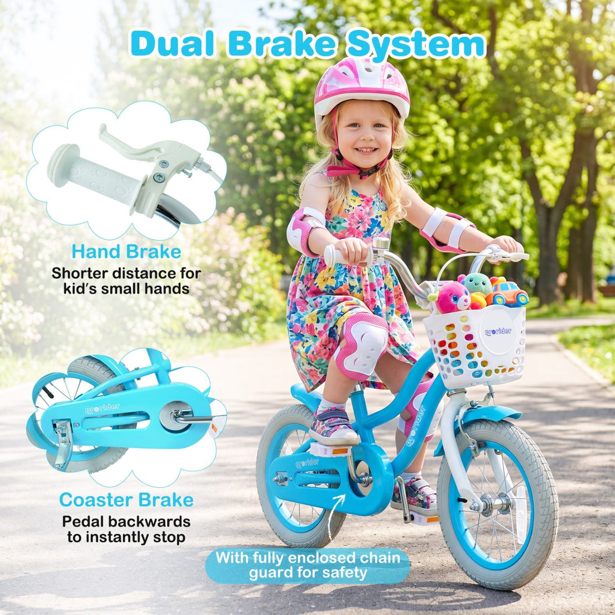 Kids bike with 12-inch wheels, training wheels, and adjustable seat from GBruno Store, suitable for young children.