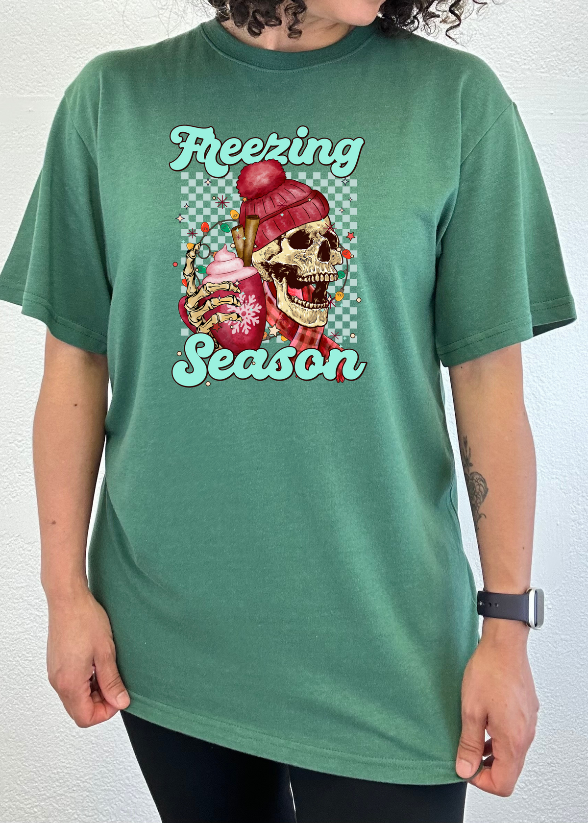 Unisex Freezing Season bamboo viscose organic cotton short sleeve graphic T-shirt by Spun Bamboo, featuring a colorful printed design.