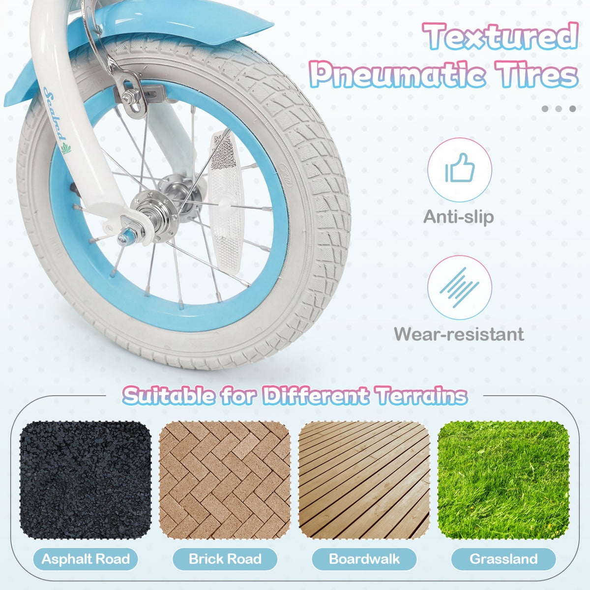 GBruno Kids Bike with 12-20 inch wheels, training wheels, and front basket, suitable for young children learning to ride.