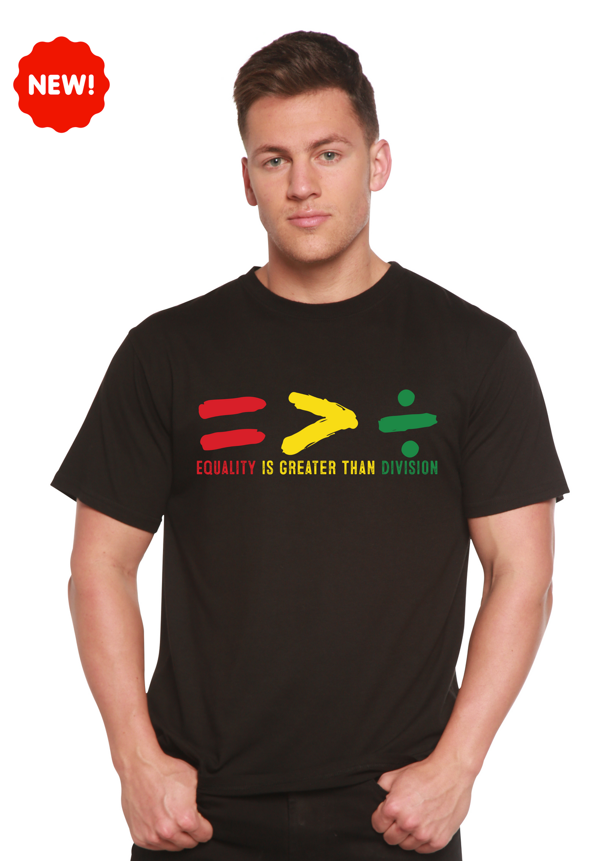 Black History Month unisex bamboo cotton graphic T-shirt by Spun Bamboo, featuring a printed design on the front.