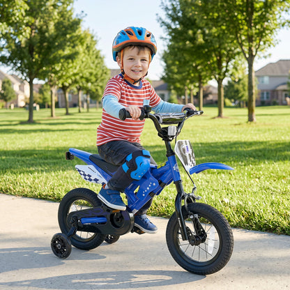 12-inch kids bike with training wheels from GBruno Store, suitable for children aged 3-4, featuring a colorful frame and safety grips.