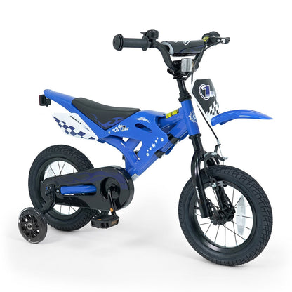 12-inch kids bike with training wheels for ages 3-4, featuring a colorful frame and sturdy design for young children.