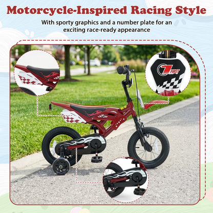 12-inch kids bike with training wheels from GBruno Store, suitable for children ages 3 to 4, featuring colorful design and durable frame.