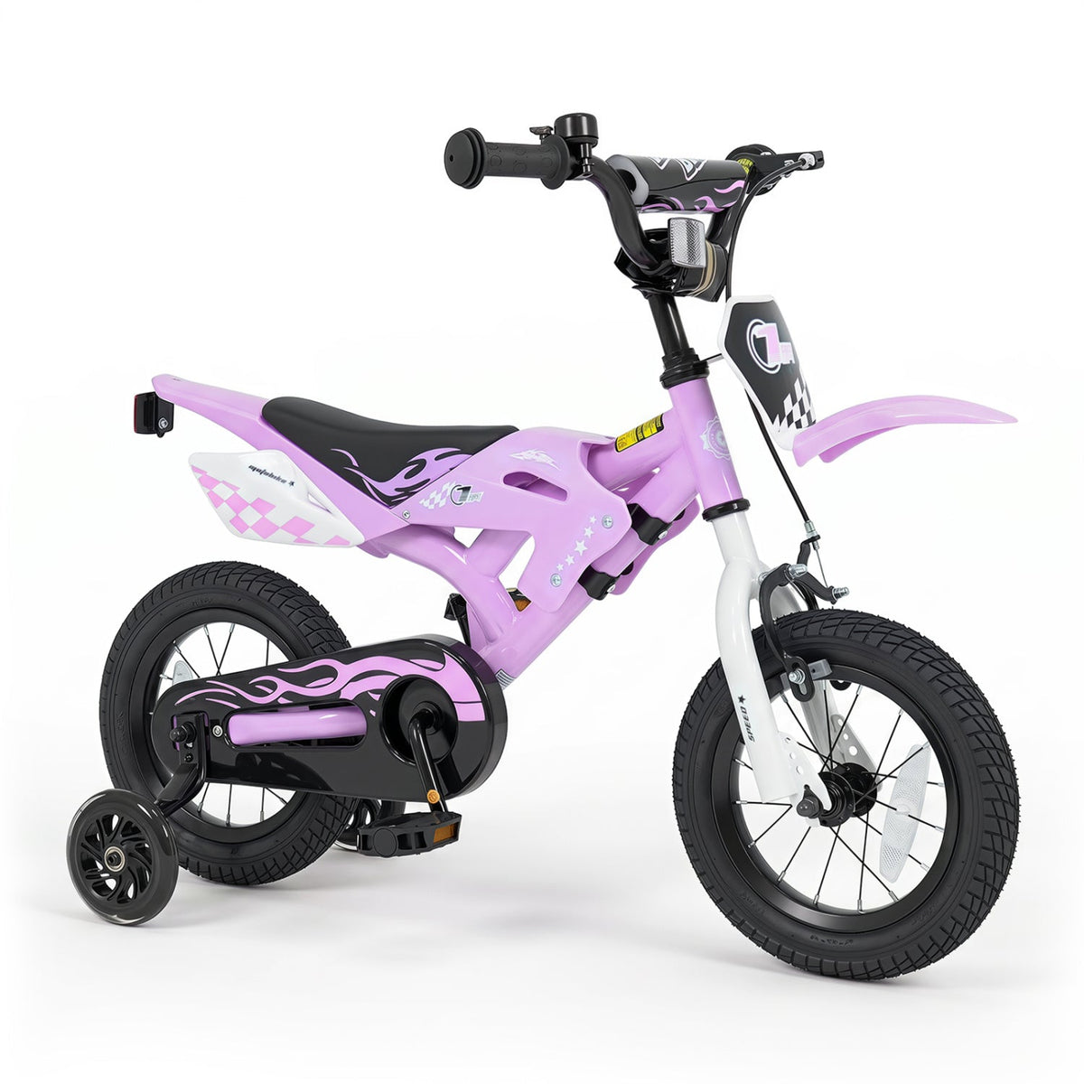 12-inch kids bike with training wheels from GBruno Store, designed for children aged 3 to 4, featuring colorful frame and safety features.