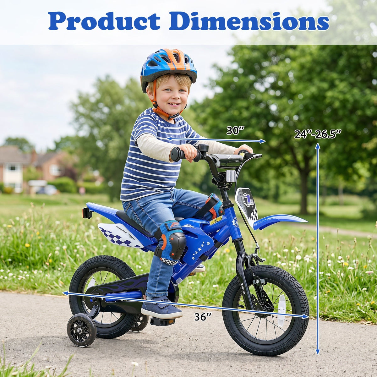 12-inch kids bike with training wheels from GBruno Store, suitable for children aged 3 to 4, with colorful frame and safety design.