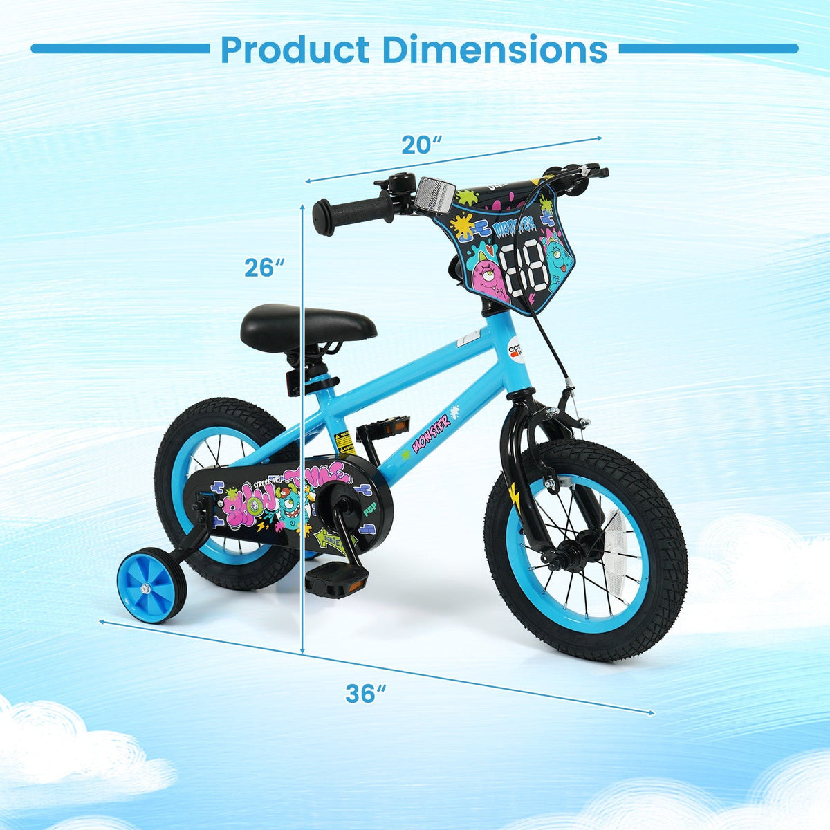 16-inch kids bike with training wheels from GBruno Store, suitable for children aged 4 to 7, with colorful frame and safety features.