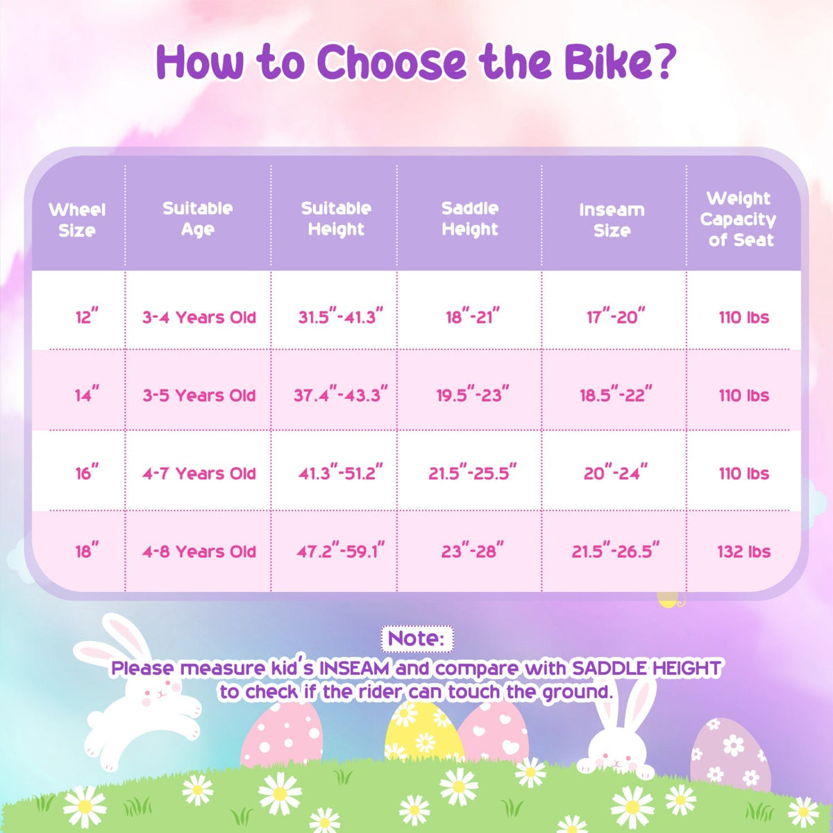12-inch girls' kids bike with training wheels from GBruno Store, featuring a colorful frame and safety handlebars for ages 3-4.