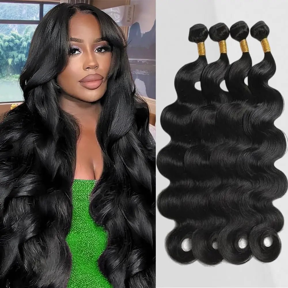 12A Body Wave Bundles Human Hair 16 18 20 22 4 Bundles Human Hair 100% Brazilian Human Hair Bundles Weave Bundles Deals Real Human Hair Natural Black Color For Women - BACKUPMYFILESNOW
