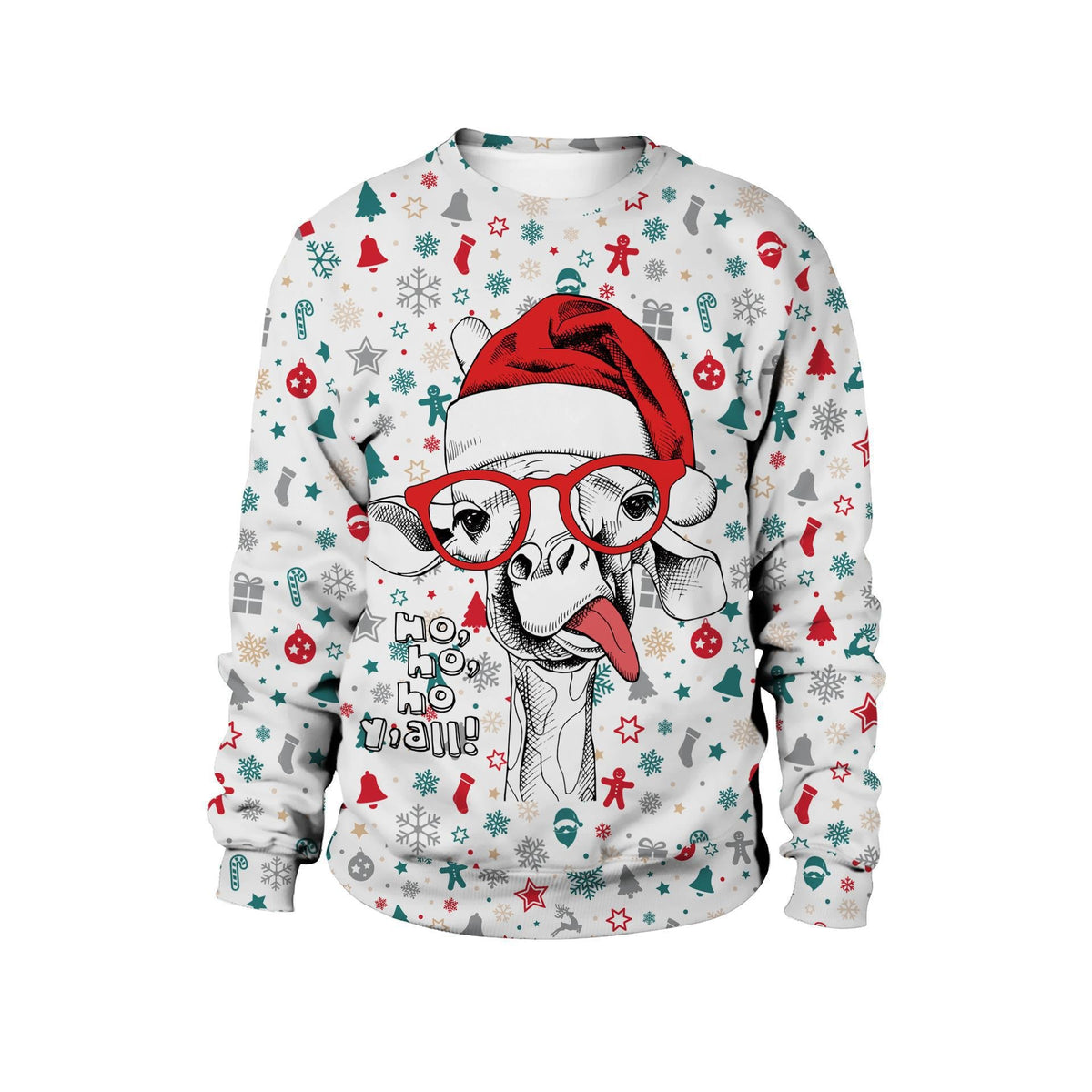 Christmas printed round neck sweater for men and women by My Store