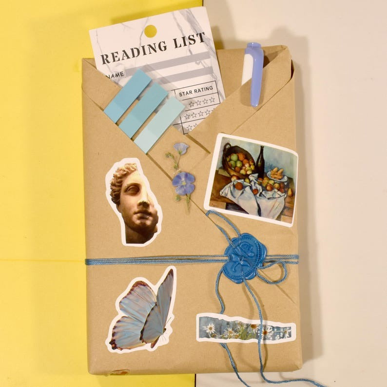 Blind date with a book gift featuring a wrapped real English book and BookishGifts packaging